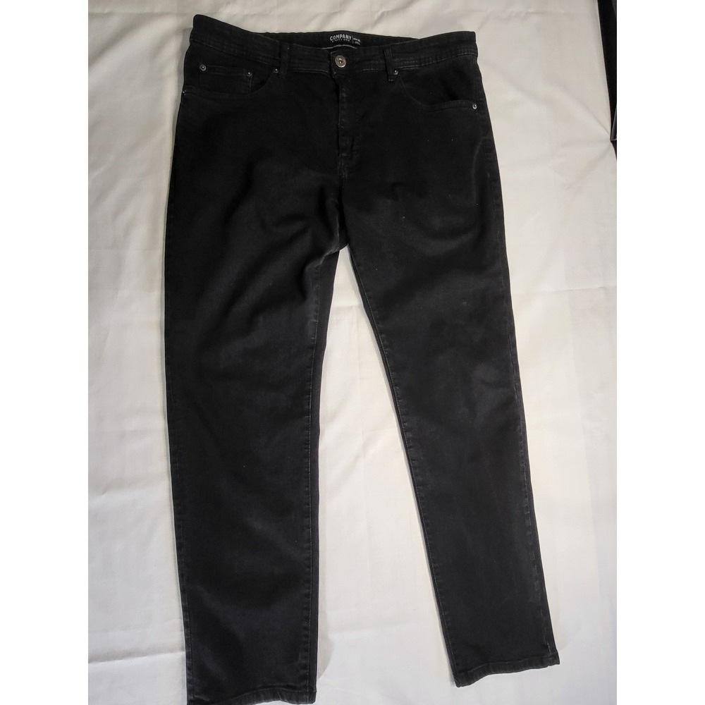 Company Eighty One Mens Black Straight Leg Denim Jeans 40x32 Stretch Cotton